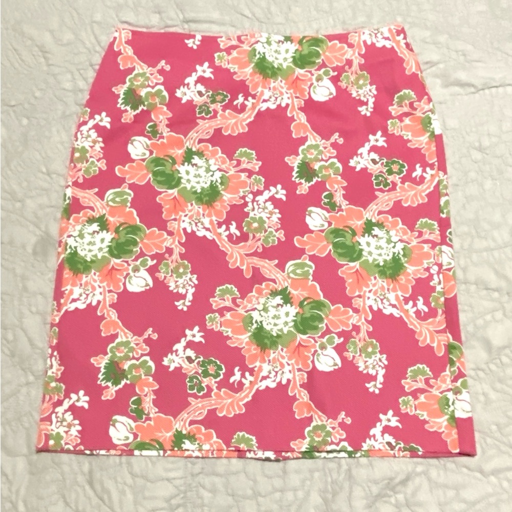 Talbots Pink Floral Pencil Skirt